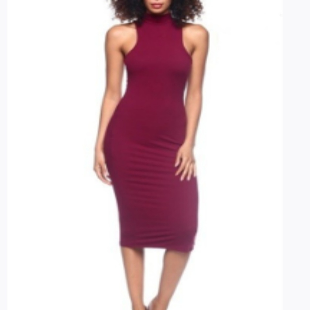 Bodycon mock neck dress. - Picture 4 of 6